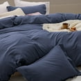 thumbnail image 5 of U by Bedsure Washed Duvet Cover Twin/Twin XL 2 Pieces with Zipper Closure, 1 Duvet Cover 68x90 inches and 1 Pillow Sham, , Navy, 5 of 5