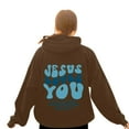 thumbnail image 6 of XINXIAOO Womens Hoodies Jesus Loves You Hoodie Letter Print Hoodies Oversized Womens Pullover Sweatshirts Womens Winter Tops Comfy Clothes for Women, 6 of 8