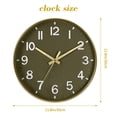 thumbnail image 2 of Wall clock Plastic Silent Suitable for decoration 12in Olive Green, 2 of 4