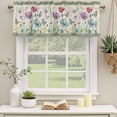 thumbnail image 3 of Spring Flowers Valances for Windows, Decorative Rod Pocket Window Valance Curtains, Retro Boho Botanical Florals Butterfly Short Curtain Drapes for Kitchen/Living Room, 2 Panels, 42" W x 12" L, 3 of 8