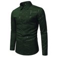 thumbnail image 1 of Camisa de cuello polo con estampado 3D a cuadros dorados para hombre, tendencia de moda, informal, de negocios, con botones, ropa cómoda, tallas S a 6XL,, 1 of 6