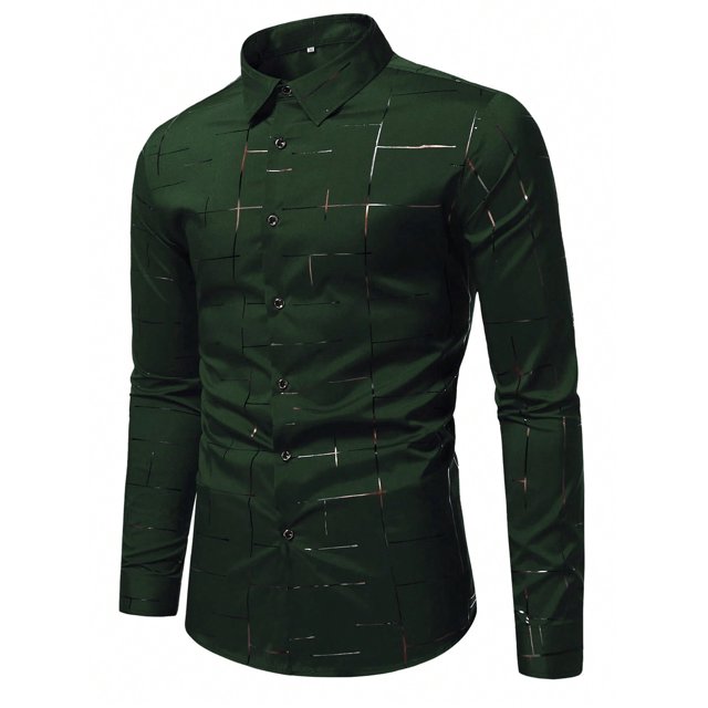 Camisa de cuello polo con estampado 3D a cuadros dorados para hombre, tendencia de moda, informal, de negocios, con botones, ropa cómoda, tallas S a 6XL,