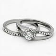 thumbnail image 5 of TK971 - High polished (no plating) Stainless Steel Ring with AAA Grade CZ  in Clear, 5 of 5