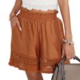 thumbnail image 2 of Pantalones cortos para mujer pantalones cortos de encaje de cintura alta informales de verano con dos bolsillos cintura elástica pantalones cortos sueltos para el trabajo ANGGREK  Otros, 2 of 6