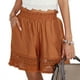 thumbnail image 2 of Pantalones cortos para mujer pantalones cortos de encaje de cintura alta informales de verano con dos bolsillos cintura elástica pantalones cortos sueltos para el trabajo ANGGREK  Otros, 2 of 6