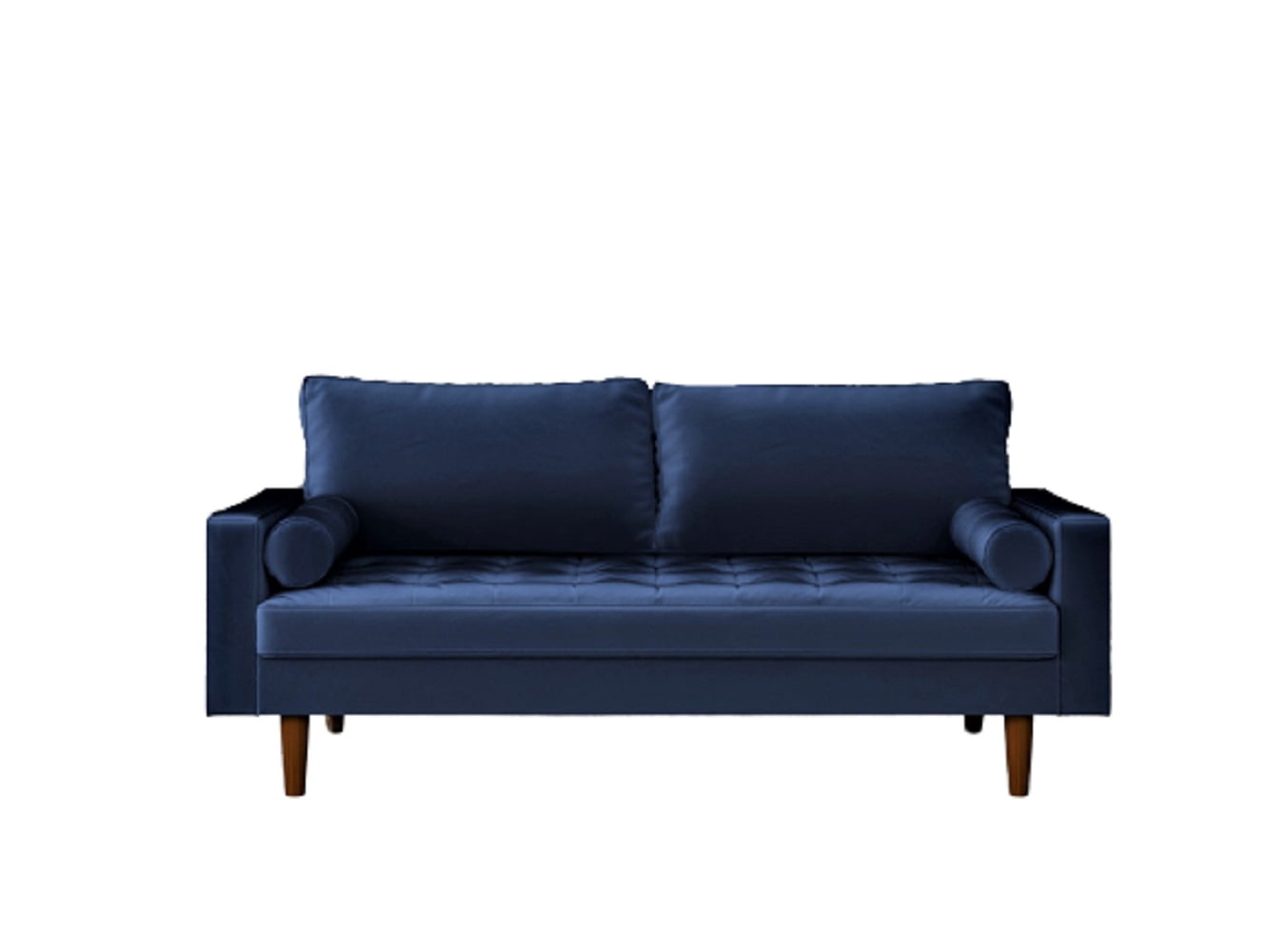 Uspridefurniture Hazen 69.7'' Velvet  Mid-century modern style Square Arm Sofa, Blue