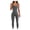 Dark Grey, variant on Women's Ribbed Square Neck Jumpsuit, Sleeveless One Piece Yoga Romper for Fitness, Workout and Activewear