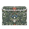thumbnail image 7 of Yayeee Collapsible Storage Bin with Lid Fabric Closet Decorative Basket with Handles, Green Flowers Pattern, 7 of 7