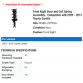 thumbnail image 2 of Front Right Strut and Coil Spring Assembly - Compatible with 2009 - 2012 Toyota Corolla 2010 2011, 2 of 2