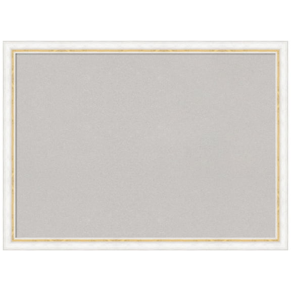 Amanti Art Grey Cork Board Wood Framed Morgan White Gold Bulletin Board 30 in. x 22 in.