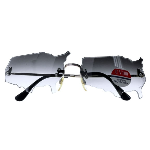 Mi Amore UV protection United States of America design Rimless-Sunglasses Gold-Tone & Black