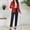 Red, variant on Womens Fashion New Coat Color Fashion Temperament Long Sleeve Belt Suit Casual Two Piece Set Trendsetting Women's Apparel