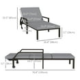 thumbnail image 3 of Outsunny 2 Pcs Chaises Longues de Patio en Osier avec Roues - Ensemble de 2, Gris, 3 of 10