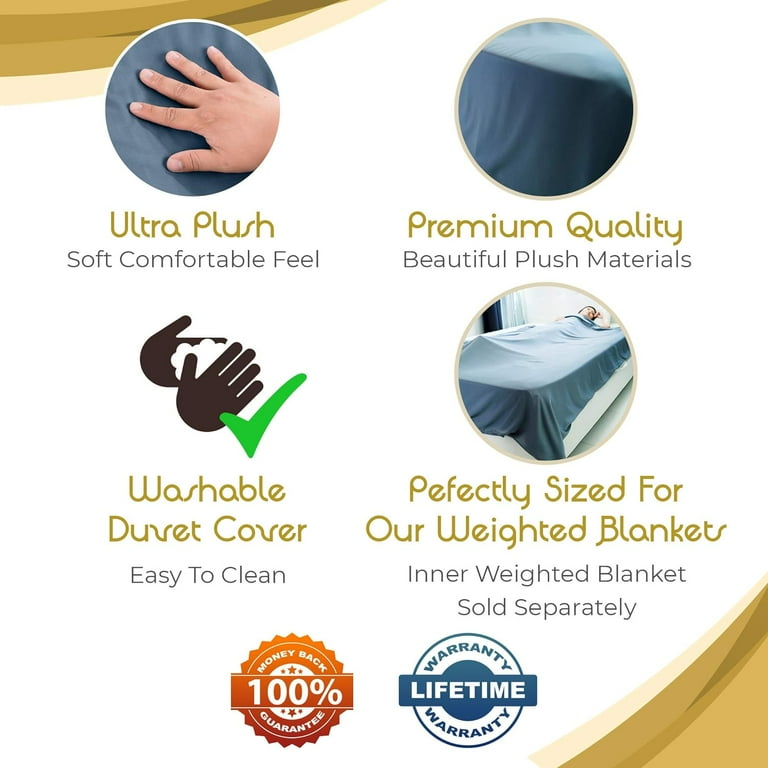 weighted blanket cover w cool touch soft fabric fits 60
