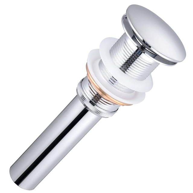 Aquaterior 1 5/8 Bathroom Pop up Drain Vessel Sink Drain Solid Brass Kitchen Sink Drains Tub Basin Polished Chrome