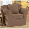Home Trends Brenna Chair Slipcover with Separate Seat Cushion Cover, Sable
