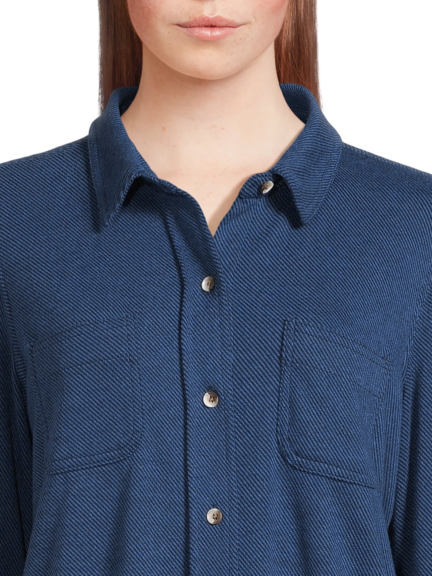 Time and Tru Women's Cozy Button Front