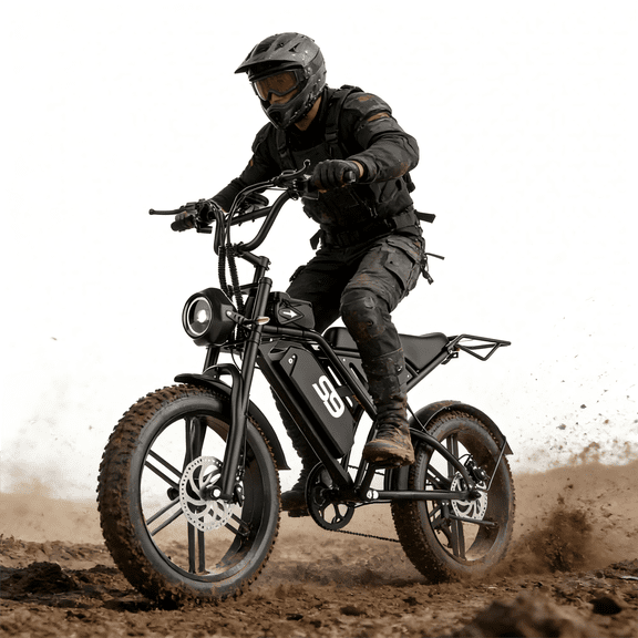 AZHAR T20 Electric Bike for Adults, 750W Peak 1800W Motor, 20"x4" Fat Tire, E Mountain Bike, 48V/15AH UL2849