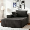 thumbnail image 2 of LUMIHO Chaise Lounge with Left Armrest, Comfy Corduroy Upholstered Sofa Bed Chair, No Assembly Required Modern Upholstered Lounge Chair for Bedroom, Living Room and Office,Gray, 2 of 4