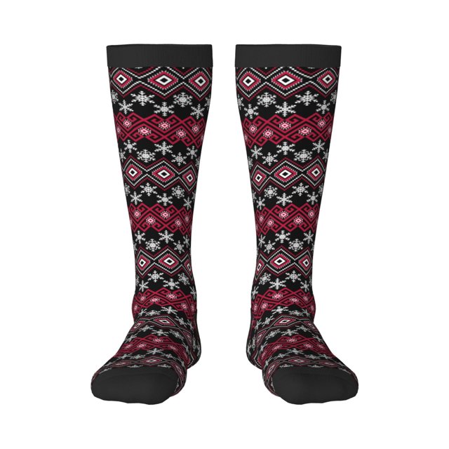Balery red Minimalist Snowflake Calcetines novedosos Calcetines deportivos Calcetines hasta la rodilla Calcetines de algodón Calcetines originales y geniales