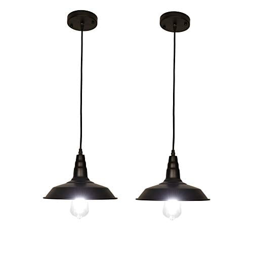 Lynpon Barn Pendant Light Industrial Rustic Hanging Lamp Mini Black Ceiling Fixture Restaurant Modern Farmhouse Kitchen Island Bar Lighting 2 Pack Com - 3 Light Pendant Modern Farmhouse Ceiling Black