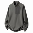 thumbnail image 4 of Quarter Zip Pullover Men 1/4 Zip Softshell Golf Jacket Fleece Lined Wind Resistant Loose Sweatshirt Zipper Pockets Spring Fall Big & Tall Size M-4XL Army Green, 4 of 6