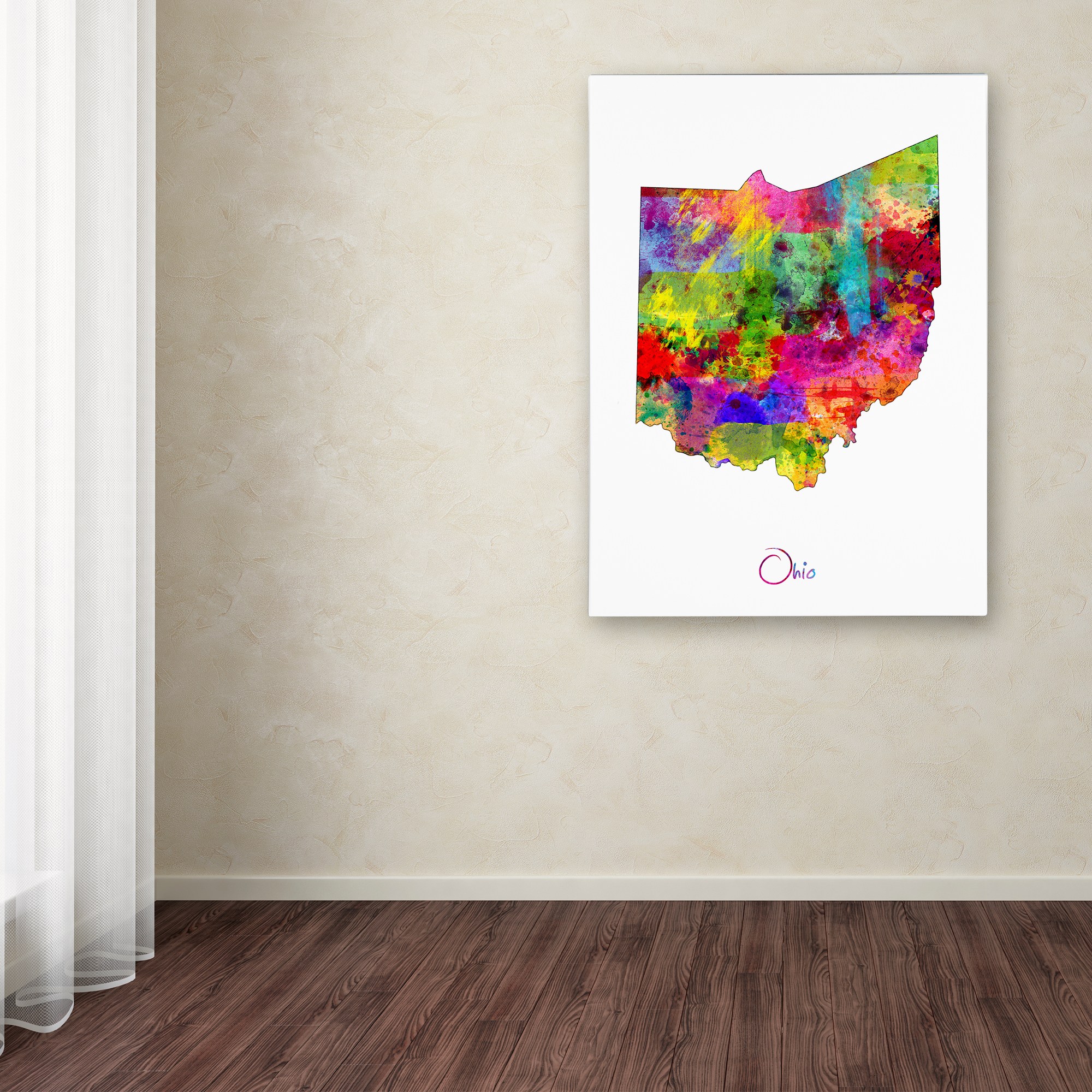 Trademark Fine Art "Ohio Map" Canvas Art by Michael Tompsett