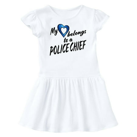 

Inktastic My Heart Belongs to a Police Chief with Blue Heart Gift Baby Girl Dress