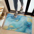 thumbnail image 2 of Blue and Gold Marble Wavy Veins Pattern Door Rugs,Washable Non Slip Door Mats Indoor,Decorative Door Mats,Entry Mat Indoor for Entrance,Bedroom,Kitchen,Bathroom,20"x32", 2 of 6