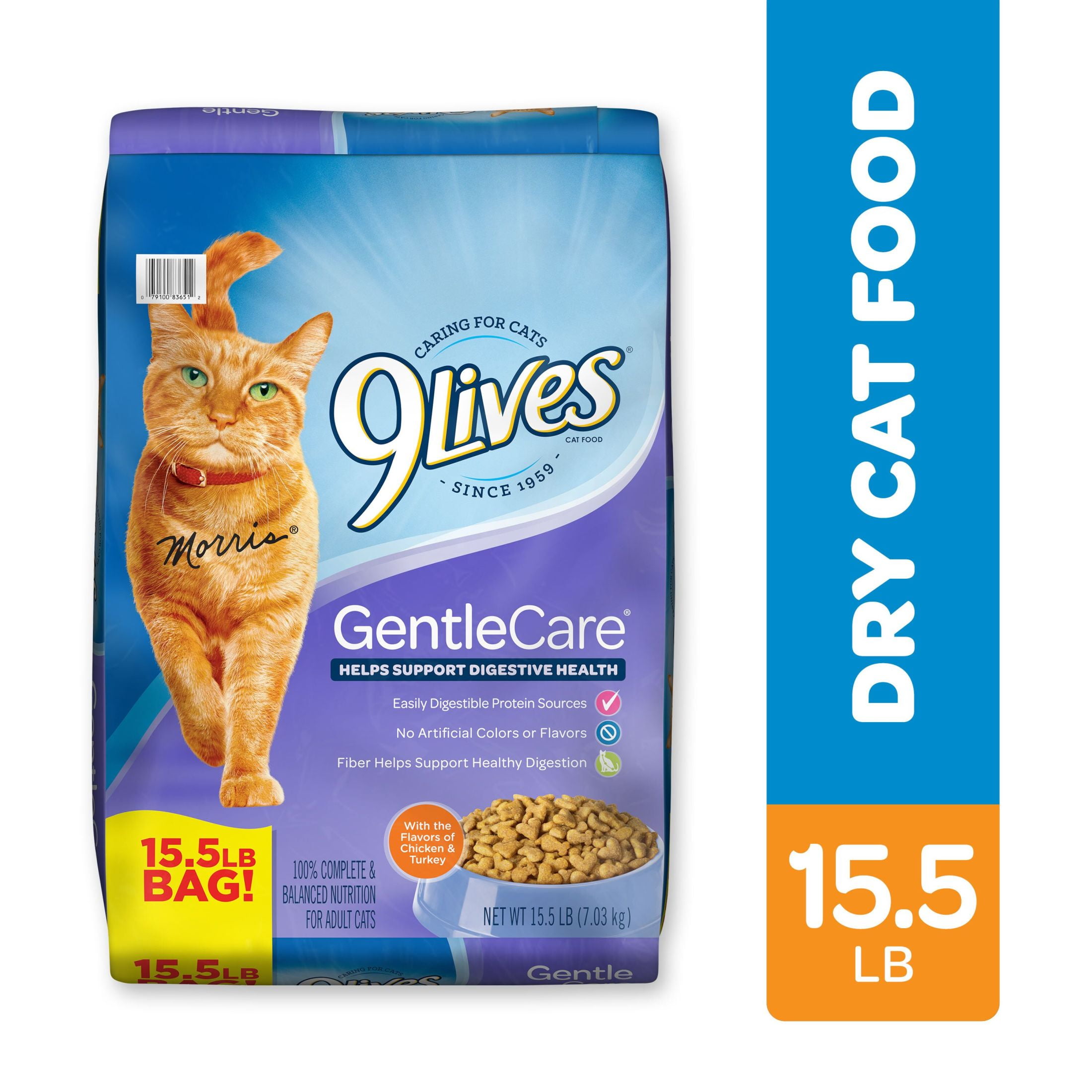 9Lives Gentle Care Dry Cat Food, 15.5 lb. Bag