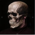 thumbnail image 3 of Máscara de Halloween, máscaras de calavera de cabeza completa aterradoras con mandíbula móvil, accesorios de esqueleto de látex realistas, disfraz de fiesta de Cosplay, 3 of 5