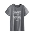 thumbnail image 3 of TWZH Women Thick Girls Don'T Be Afraid To Get On Top Letter Tee Funny Style T-Shirt, 3 of 6