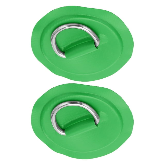 Coussinet à Anneau en D, 2 Pcs Accessoires de Pont Patch en D en PVC Longue Durée de Vie Réutilisable pour Bateau Gonflable Kayak Canot en PVC pour Toit Grilles Remorques Feuilles de Sol Jaune, Bleu, Rouge, Émeraude