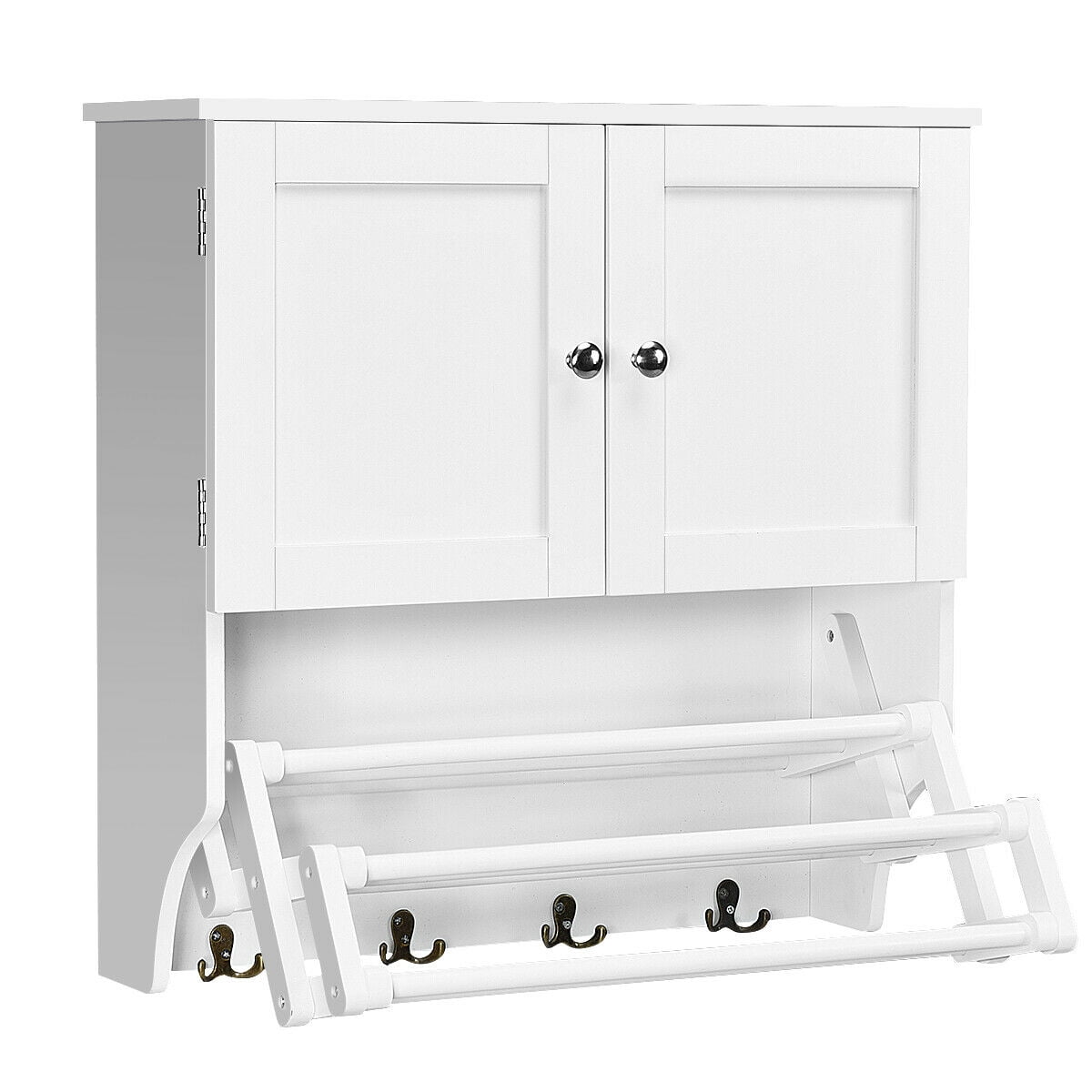 Costway Bathroom Wall Cabinet W Towel, Over The Toilet Wall Cabinet With Towel Bar