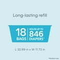 thumbnail image 4 of Diaper Genie Diaper Pail Easy Roll Refill with 18 Bags, Holds up to 846 Newborn Diapers, 4 of 13