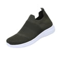 thumbnail image 2 of BRGZLK Womens Athletic Shoes Summer Trendy Solid Color Slip On Tennis Workout Sneakers Mesh Breathable Lightweight Casual Slip On Shoes for Running Walking Green 6, 2 of 9