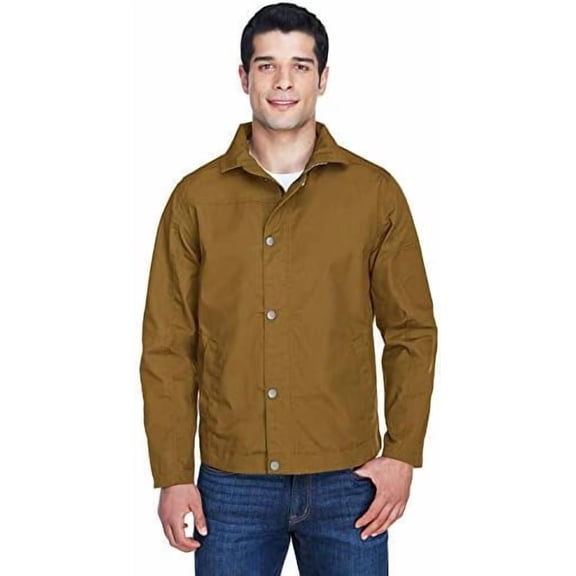 M705 Harriton Mens Auxiliary Canvas Work Jacket Duck Brown XL