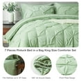thumbnail image 3 of Davulos King Size Comforter Set,7 Pieces Green Bedding Sets for All Season Bed in a Bag with Comforter ,Flat Sheet ,Fitted Sheet ,Pillowcases & Shams, 3 of 8