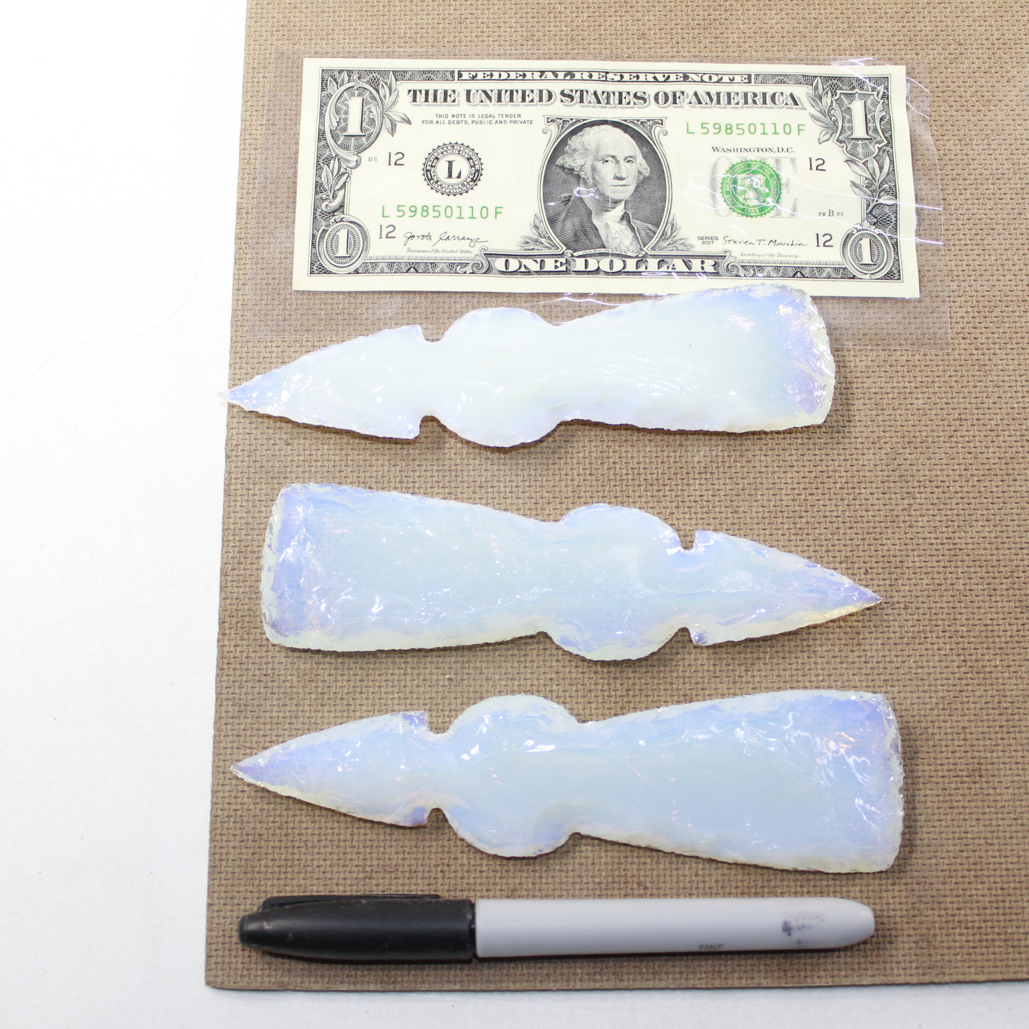 3 Opalite Ornamental Tomahawk Heads #8424  Ax Axe Hatchet
