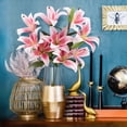 thumbnail image 6 of ZZ Artifical Lily Flowers, Long Stem Artificial Stargazer Lilies with 9 Heads Full Bloom Lily & 3 Lily Buds-Faux Tiger Lily Bouquets., 6 of 7