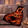 thumbnail image 6 of Fiery Heart Drum Set on Black, Bold Music Style for Drummers, Flame Rhythm Graphic and Father's Day Gift, Warm Flannel Blanket for Music Room and Garage, Home Decor, 6 of 9