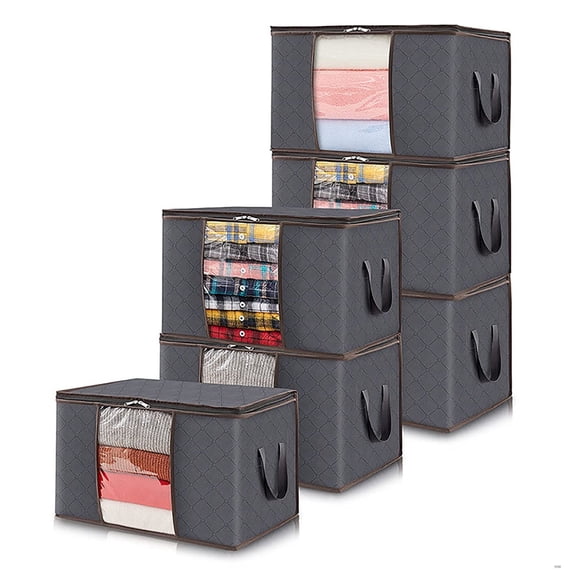 Viflosae 90L Large Storage Bags Clothes Storage Bins Foldable Closet Organizer Storage Containers with Handles Thick Fabric for Clothing Blanket Comfor 2pcs