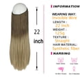 thumbnail image 3 of Deep Purple Hair Extensions Natural Hair Extensions Long Soft Silky Straight 22 inch 4.4 Oz Elasticity Hidden Wire Headband for Women Girl Party Heat Resistant Fiber Synthetic Hairpiece No Clip, 3 of 8