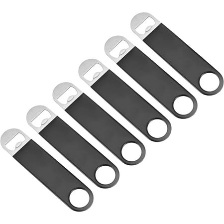 

Beer Bottle Openers 6pcs Stainless Steel Flat Bottle Openers with Coated Handle 7.09 Long Suitable for Kitchen Bar Restaurant Black