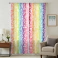 thumbnail image 2 of Dandelion Semi Sheer Curtains Drapes for Living Room, Bedroom, French Doors Window 54 Inches Long, Rainbow Stripes Modern Minimalist Flowers Rod Pocket Chiffon Curtain Drapery Voile Draperies Panel, 2 of 8