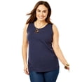 thumbnail image 6 of Jessica London Women's Plus Size Stretch Cotton Horseshoe Neck Tank, 6 of 6