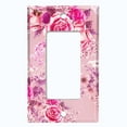thumbnail image 5 of Metal Light Switch Plate Outlet Cover Pink Rose Flower Wallpaper ROS048, 5 of 13