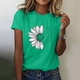 thumbnail image 2 of Otvok Women'S Fashion Casual Loose-Fit T-Shirt with Daisy Print Round Neck Short Sleeve Tops Plus Size Blouses, 2 of 6