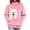 Pink, variant on Women's Solid Color Oversized Hoodie Pet Pouch Sweatshirt with Large Kangaroo Pocket Light Blue XL(XL)