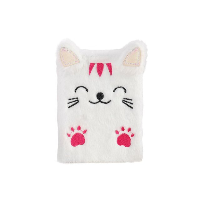 Bolsa Cuaderno de peluche de gato de dibujos animados Fluffy Daily Planner Journal Book (Blanco) Ehuebsd Para Estrenar